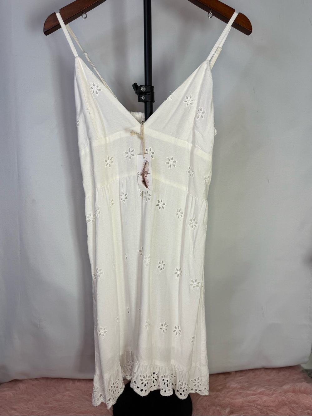 Jessica Simpson NWT White Eyelet Slip Dress Size M